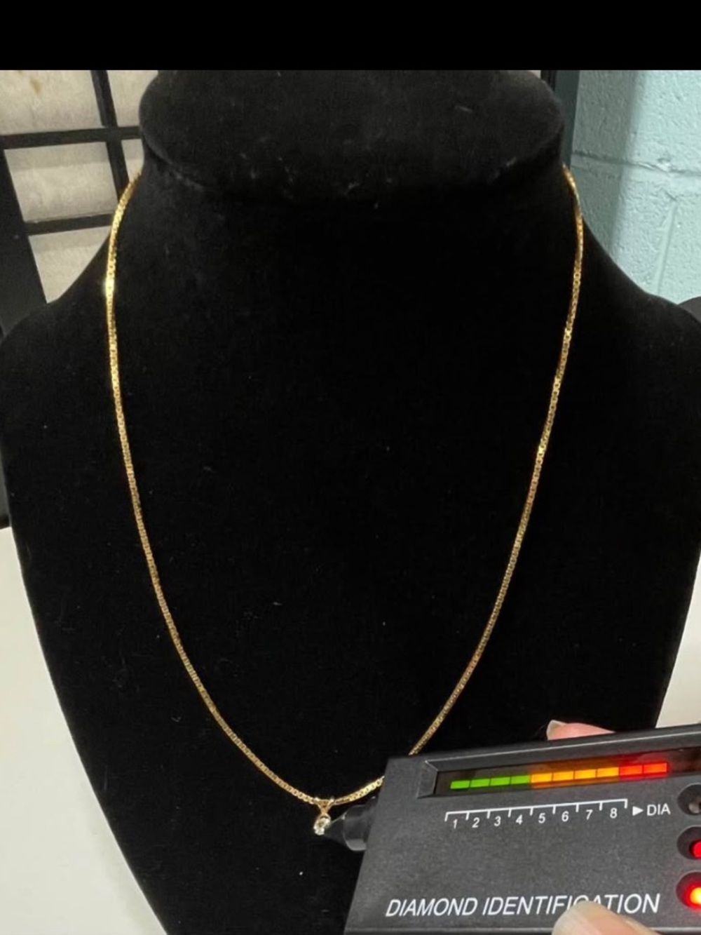14k Italian Gold Chain and Pendant Set with Genuine Diamond 16.5in - Picture 3 of 7